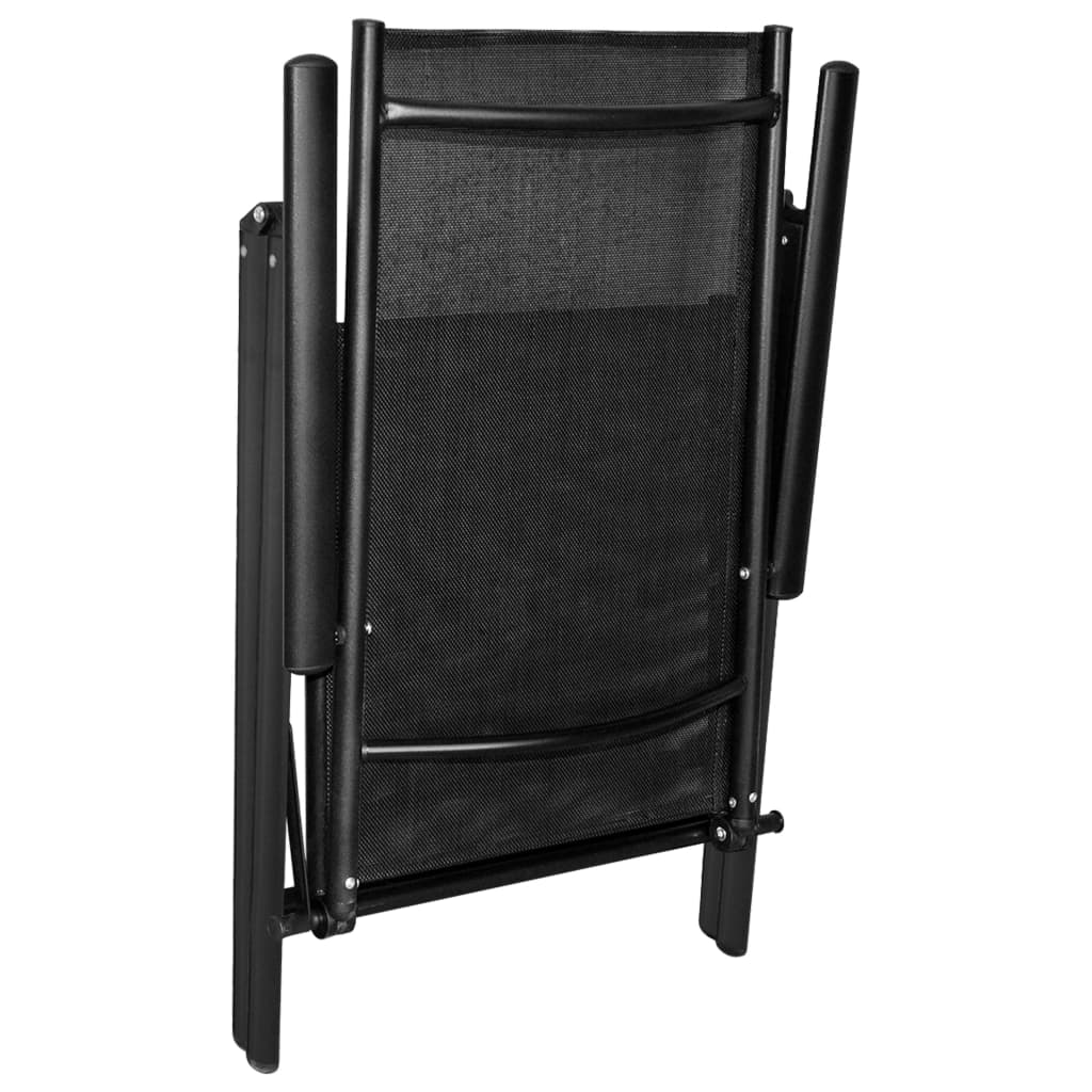 Set mobilier de grădină, 5 piese, negru, aluminiu