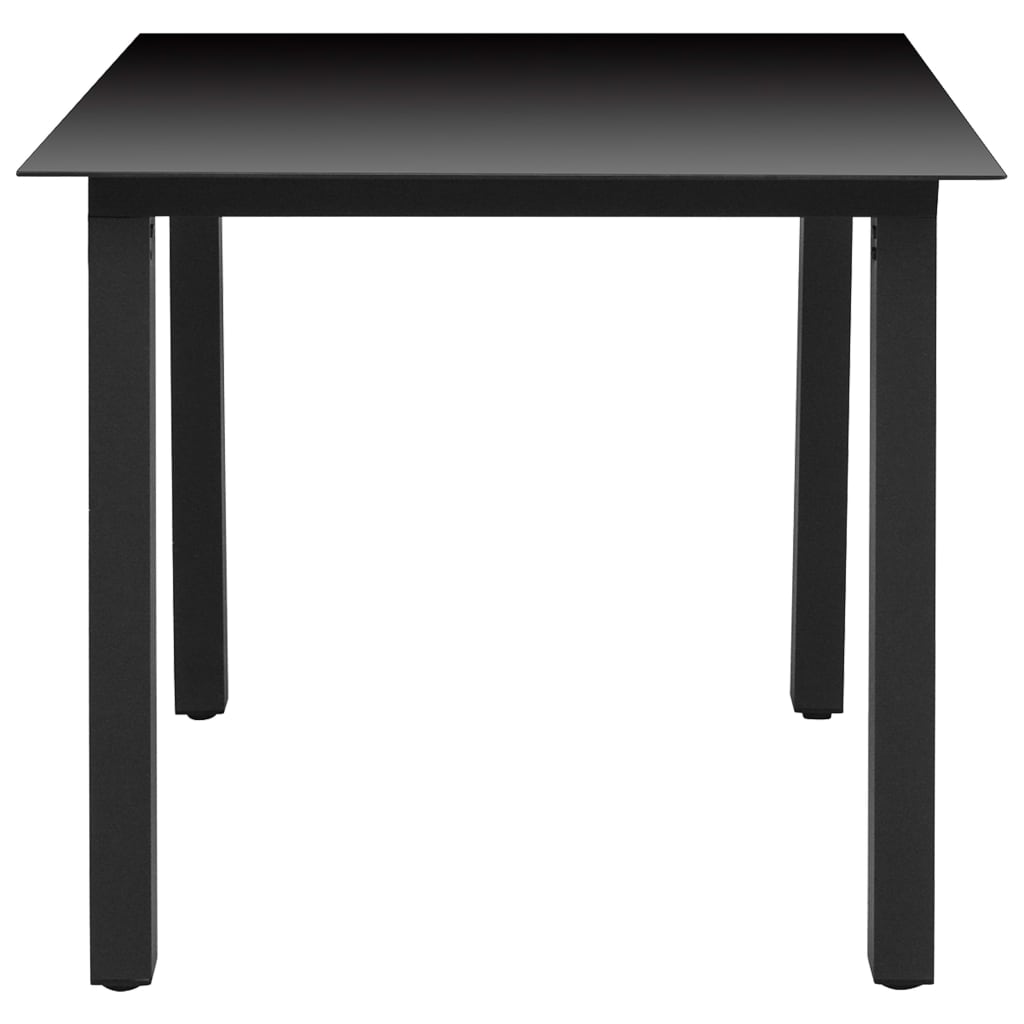 Set mobilier de grădină, 5 piese, negru, aluminiu