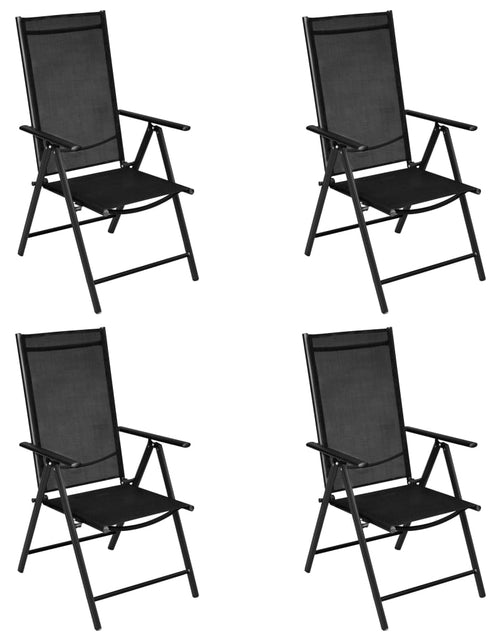 Загрузите изображение в средство просмотра галереи, Set mobilier de exterior, 5 piese, negru, aluminiu și textilenă - Lando
