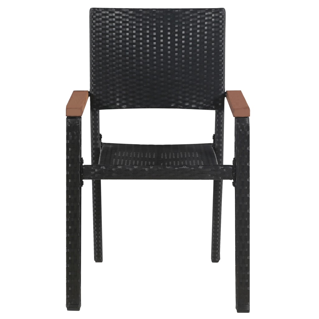 Set mobilier de grădină, 7 piese, negru, poliratan