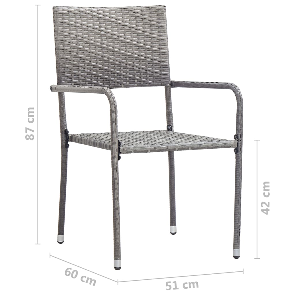 Set mobilier de grădină, 9 piese, antracit, poliratan