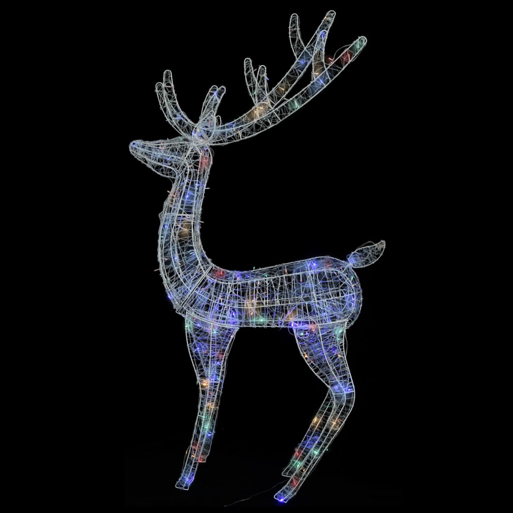 Ren de Crăciun, 250 LED-uri, multicolor, 180 cm, acril, XXL