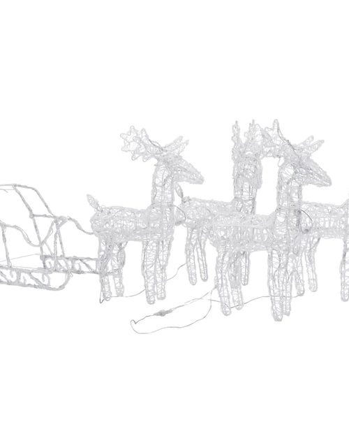 Încărcați imaginea în vizualizatorul Galerie, Decorațiune de Crăciun cu reni și sanie, 280x28x55, acril
