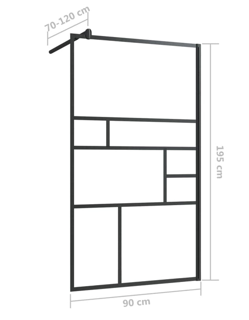 Загрузите изображение в средство просмотра галереи, Paravan de duș walk-in negru 90x195 cm sticlă ESG transparentă
