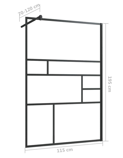 Загрузите изображение в средство просмотра галереи, Paravan de duș walk-in negru 115x195 cm sticlă ESG transparentă
