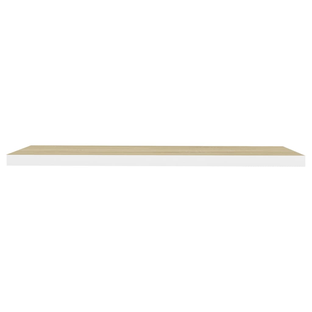 Rafturi perete suspendate 2 buc. stejar/alb 120x23,5x3,8 cm MDF