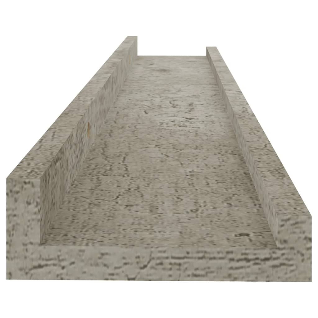 Rafturi de perete, 2 buc., gri beton, 60x9x3 cm - Lando