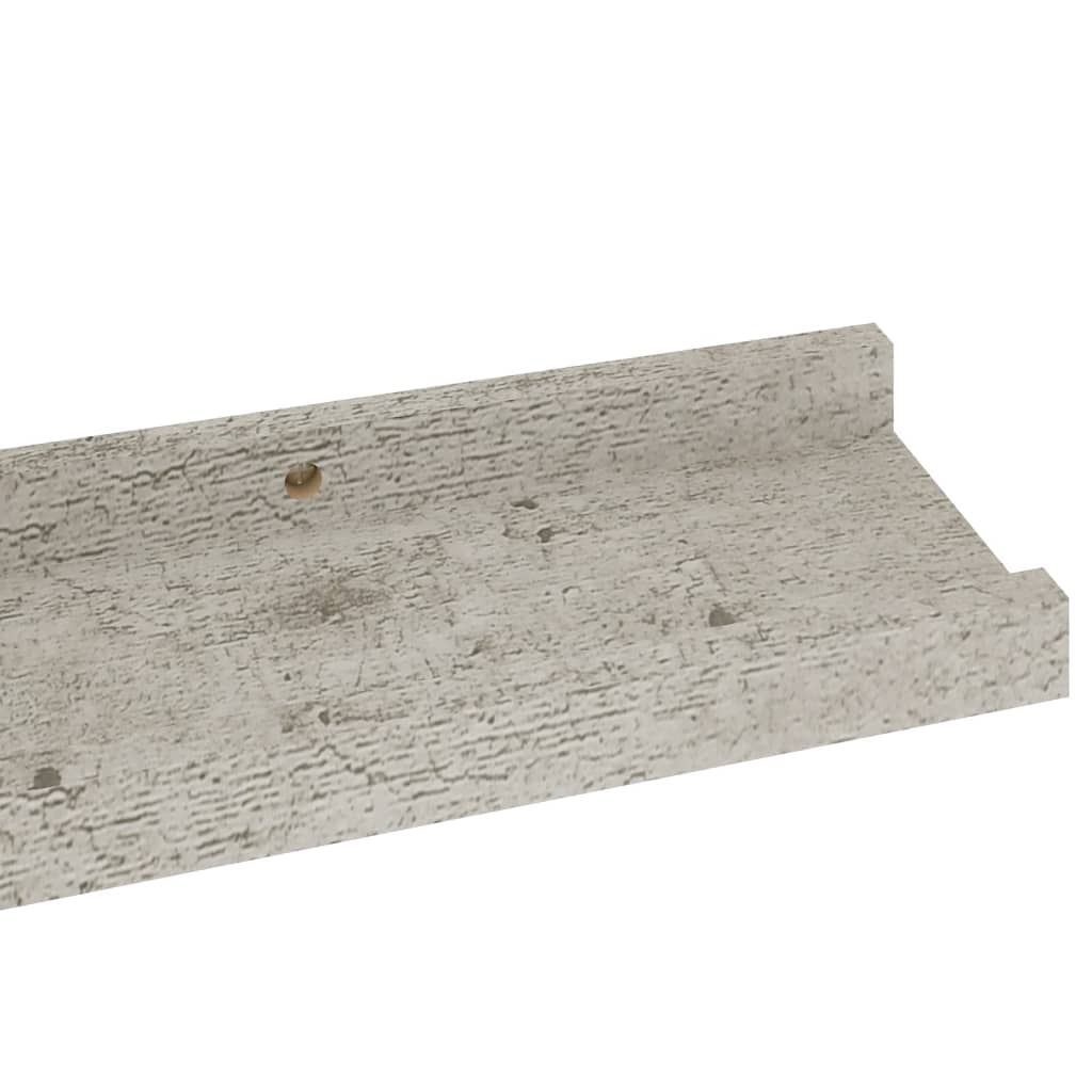 Rafturi de perete, 2 buc., gri beton, 60x9x3 cm - Lando