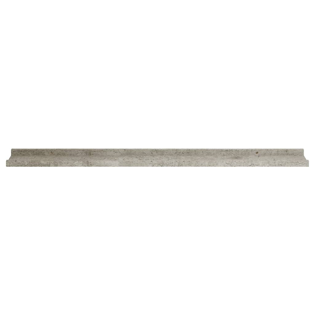 Rafturi de perete, 2 buc., gri beton, 100x9x3 cm