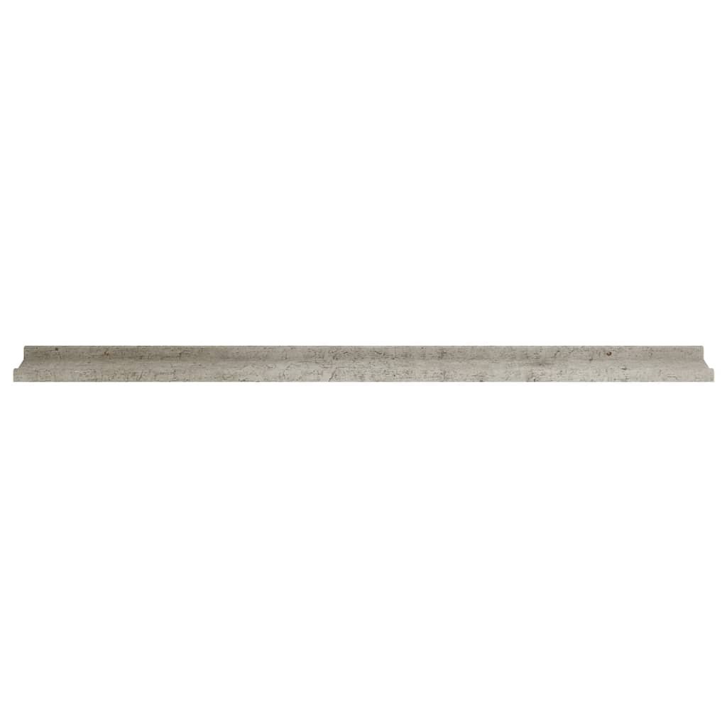 Rafturi de perete, 4 buc., gri beton, 115x9x3 cm