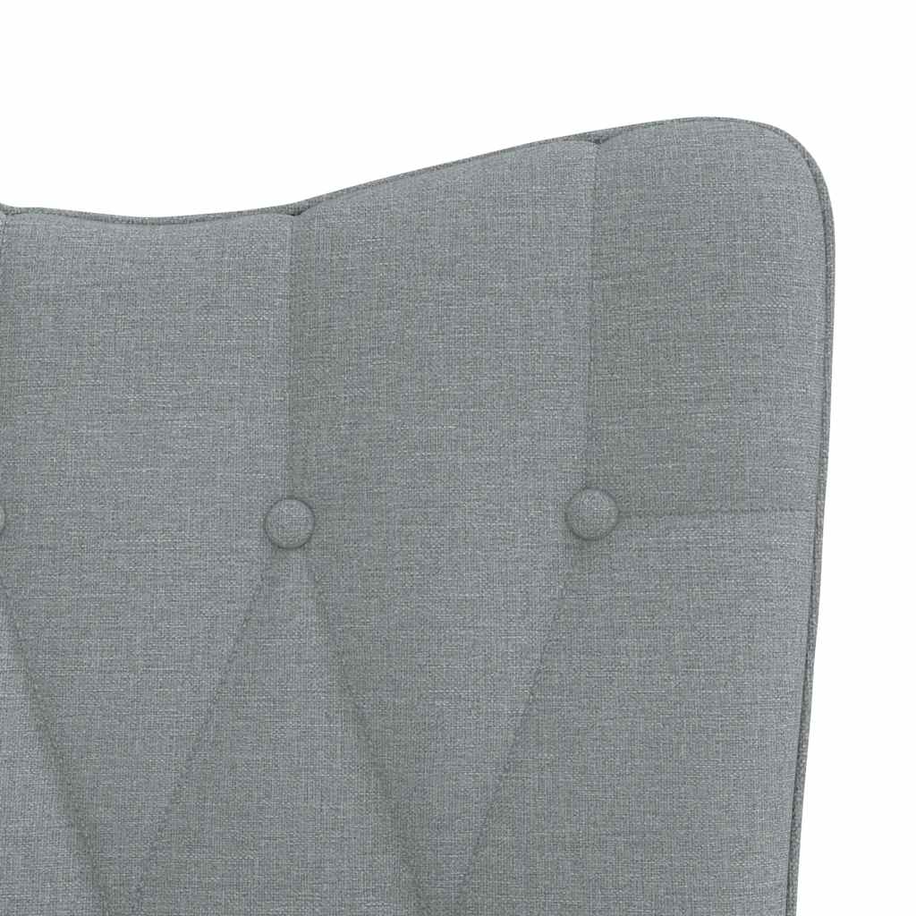 Scaun de relaxare cu taburet, gri deschis, material textil