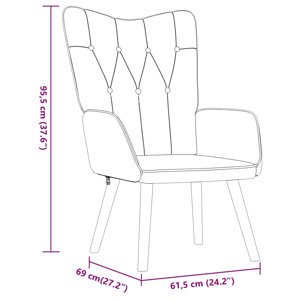 Scaun de relaxare cu taburet, gri închis, textil