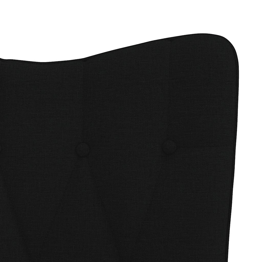 Scaun de relaxare cu taburet, negru, textil