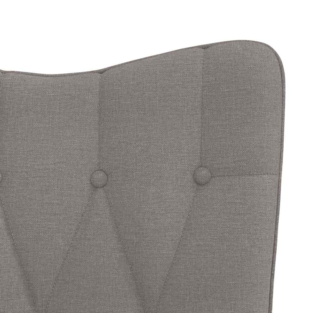 Scaun de relaxare cu taburet, gri taupe, textil