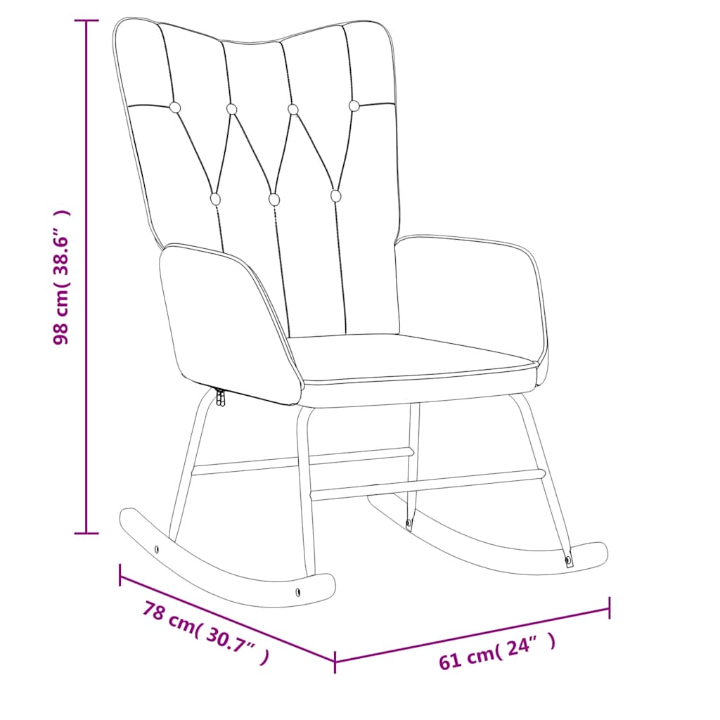 Scaun balansoar cu taburet, maro, textil