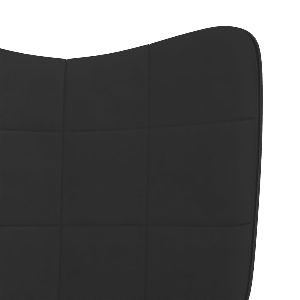 Scaun balansoar, negru, catifea și PVC - Lando