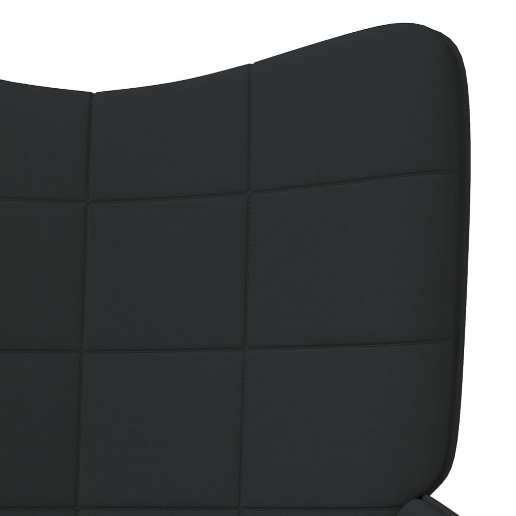 Scaun de relaxare cu taburet, negru, textil - Lando