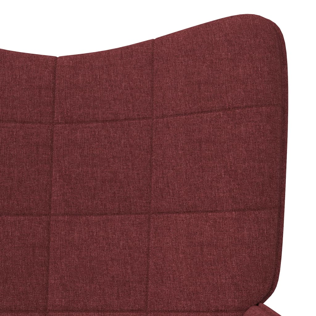 Scaun de relaxare cu taburet, roșu vin, textil - Lando