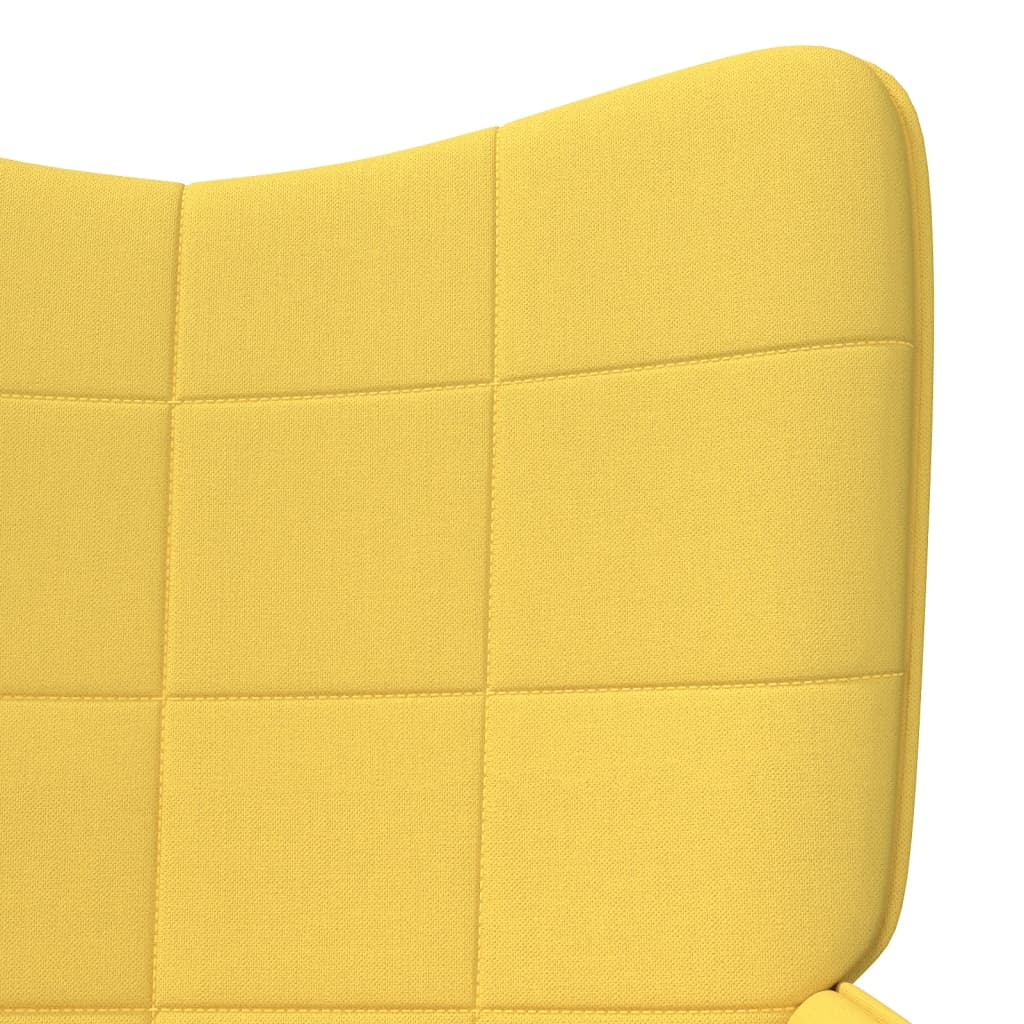 Scaun relaxare cu taburet, galben muștar, textil