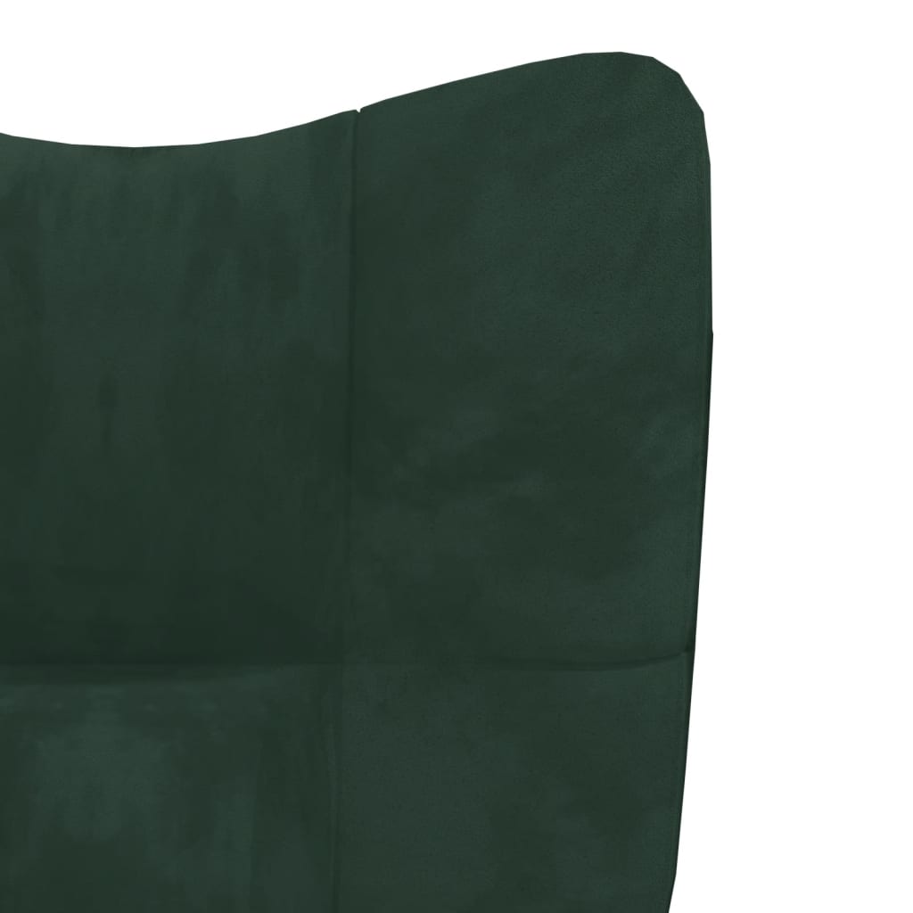 Scaun de relaxare, verde închis, catifea - Lando