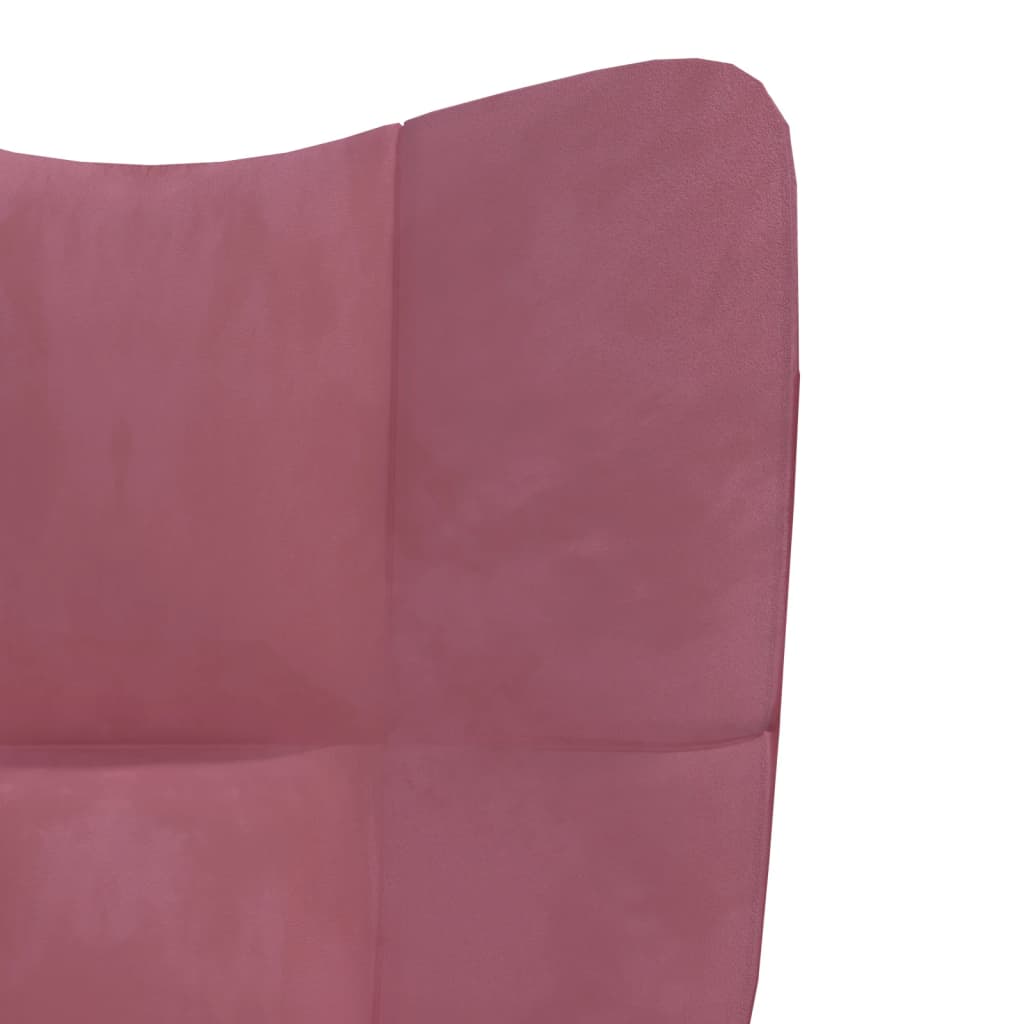 Scaun de relaxare cu taburet, roz, catifea