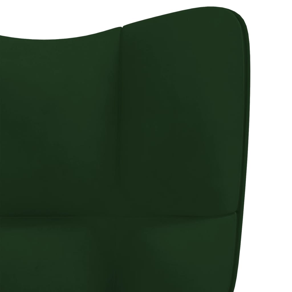 Scaun balansoar, verde închis, catifea - Lando