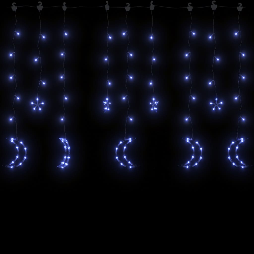 Lumini lună și stele, 345 LED-uri, albastru, cu telecomandă