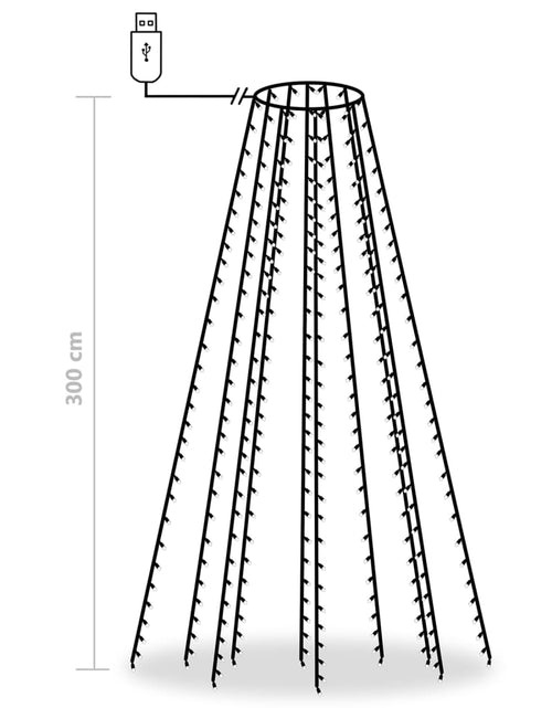 Загрузите изображение в средство просмотра галереи, Instalație brad de Crăciun cu 300 LED-uri multicolor 300 cm - Lando
