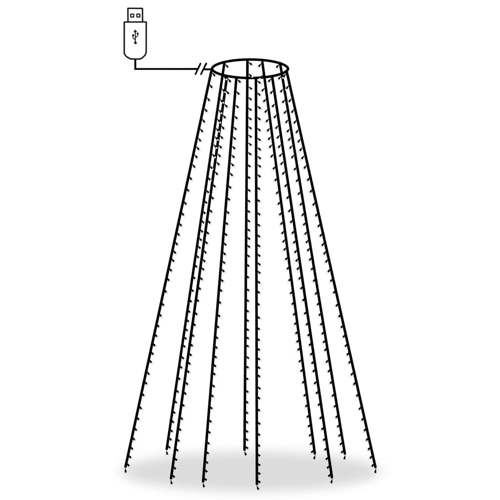 Instalație brad de Crăciun cu 400 LED-uri multicolor 400 cm