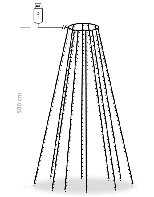 Загрузите изображение в средство просмотра галереи, Instalație brad 500 LED-uri alb rece 500 cm interior/exterior
