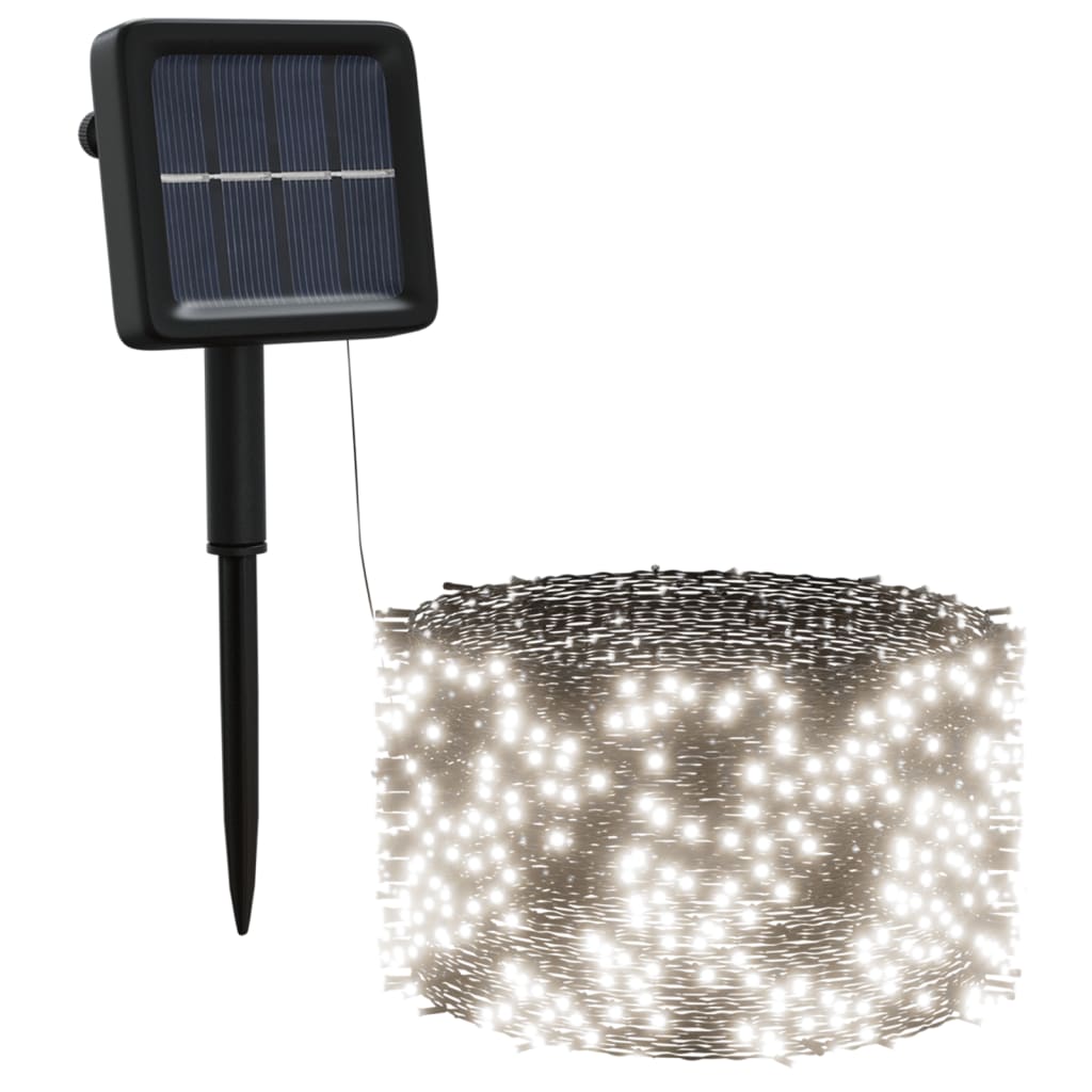 Instalație solară lumini 5x200 LED alb rece interior/exterior