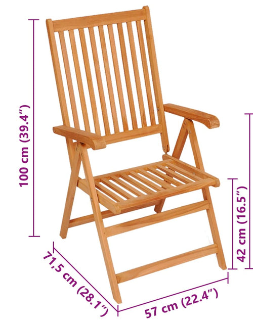 Загрузите изображение в средство просмотра галереи, Scaune de grădină rabatabile cu perne, 8 buc., lemn masiv tec
