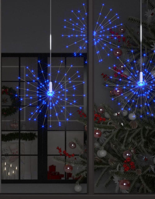 Загрузите изображение в средство просмотра галереи, Lămpi cu artificii de Crăciun 10 buc. 1400 LED albastru 20 cm
