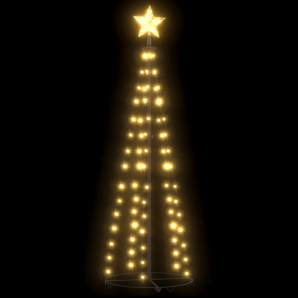 Decorațiune Crăciun brad conic, 84 LED-uri, alb cald, 50x150 cm - Lando