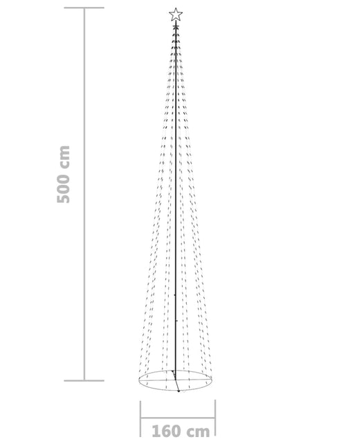 Încărcați imaginea în vizualizatorul Galerie, Decorațiune brad Crăciun conic 752 LED-uri alb rece 160x500 cm
