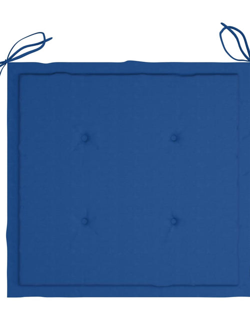 Încărcați imaginea în vizualizatorul Galerie, Scaune grădină cu perne albastru regal, 4 buc., lemn masiv tec
