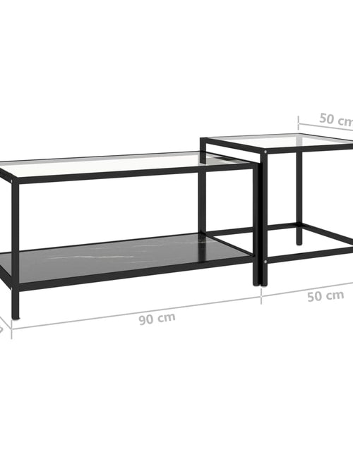 Încărcați imaginea în vizualizatorul Galerie, Mese de ceai, 2 buc., negru, sticlă securizată
