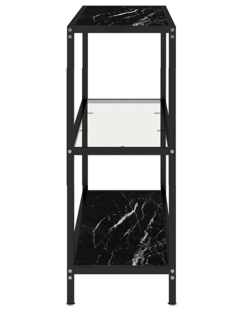 Загрузите изображение в средство просмотра галереи, Raft, transparent/negru marmură, 100x36x90 cm sticlă securizată
