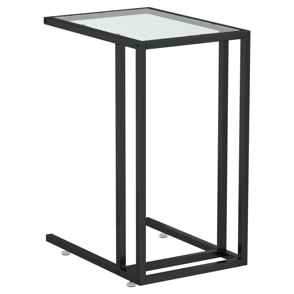 Masă laterală de calculator, transparent, 50x35x65 cm, sticlă