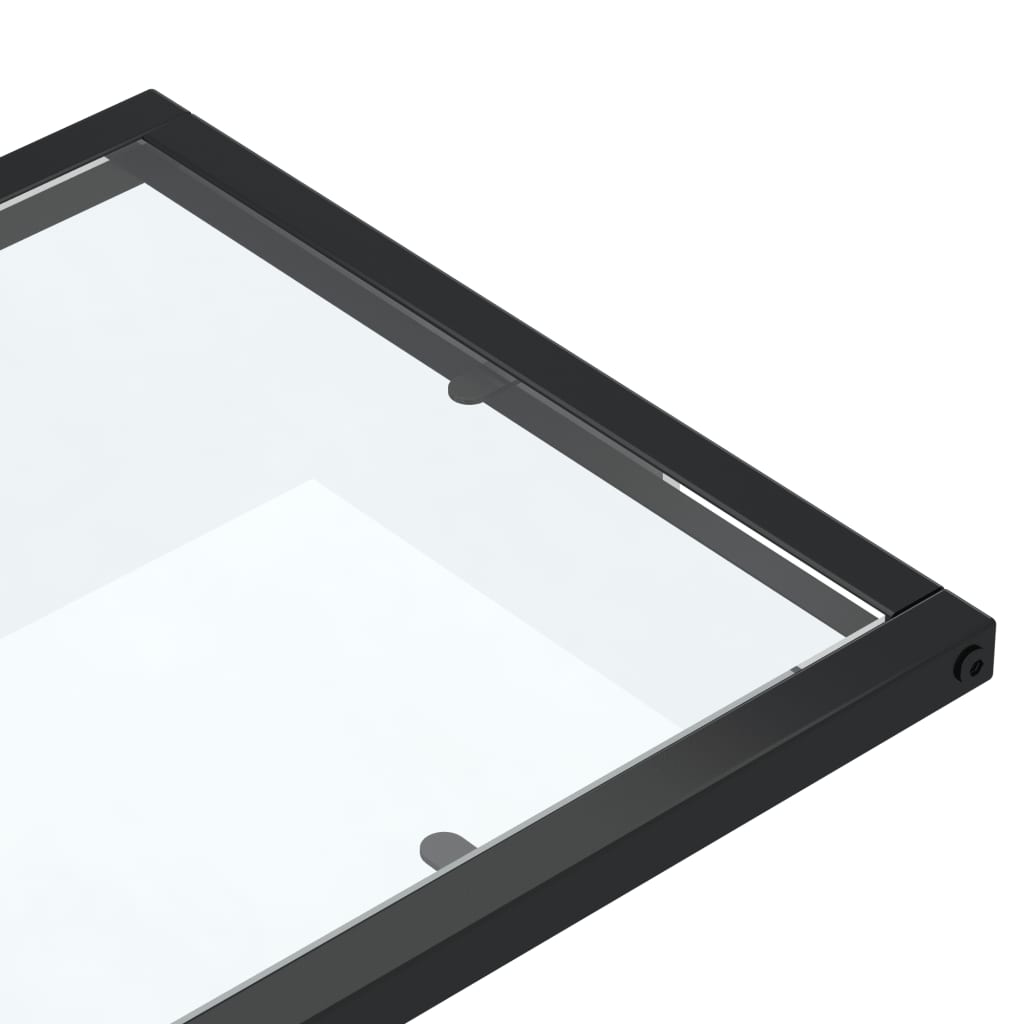 Masă laterală de calculator, transparent, 50x35x65 cm, sticlă
