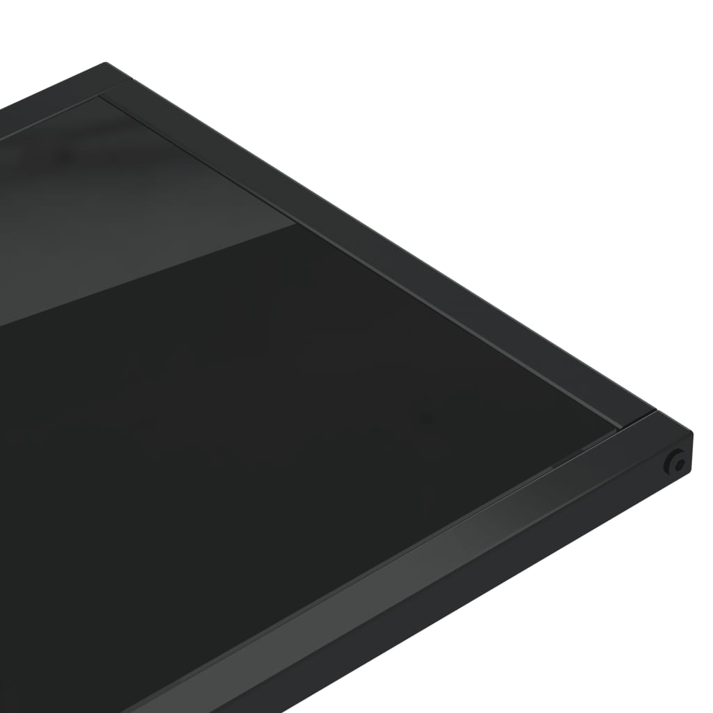Masă laterală de calculator negru 50x35x65 cm sticlă securizată