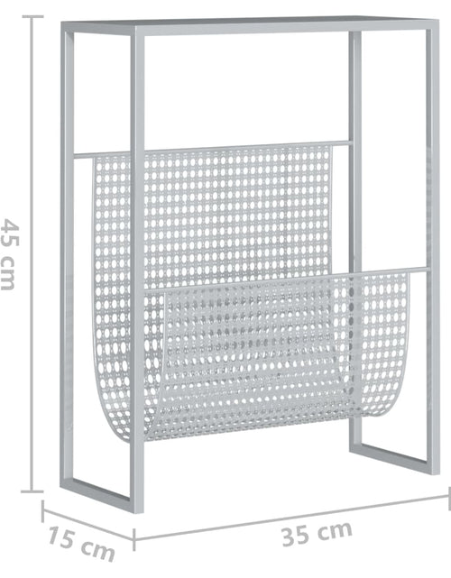 Încărcați imaginea în vizualizatorul Galerie, Raft de reviste, argintiu, 35x15x45 cm, oțel
