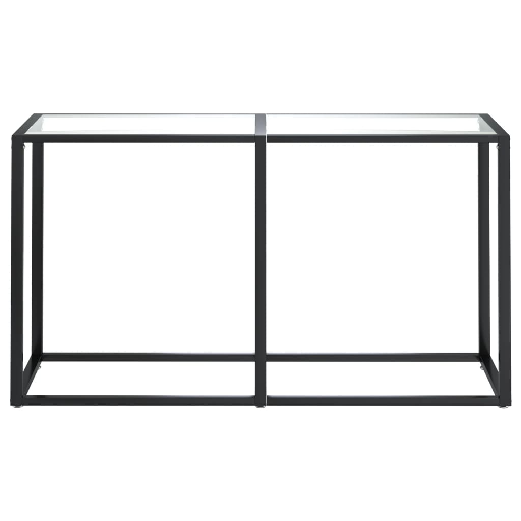 Masă consolă, transparent, 140x35x75,5 cm, sticlă securizată