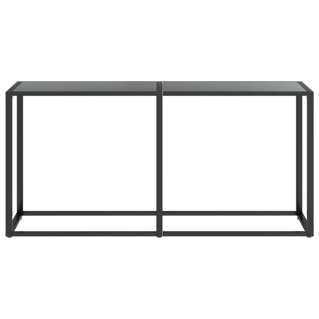 Masă consolă, negru, 160x35x75,5 cm, sticlă securizată