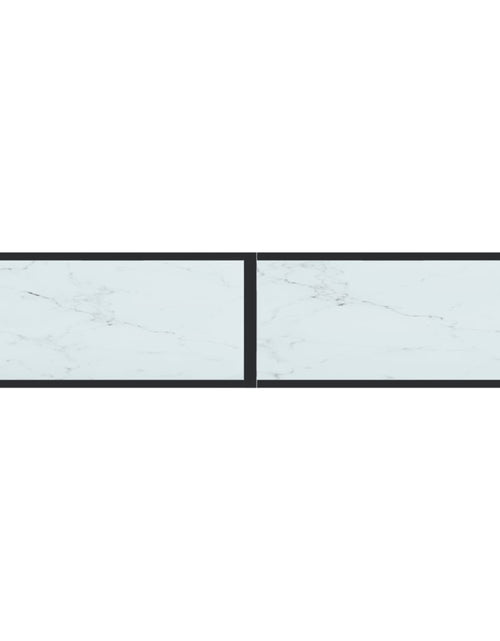 Загрузите изображение в средство просмотра галереи, Masă consolă, alb marmură, 160x35x75,5 cm, sticlă securizată
