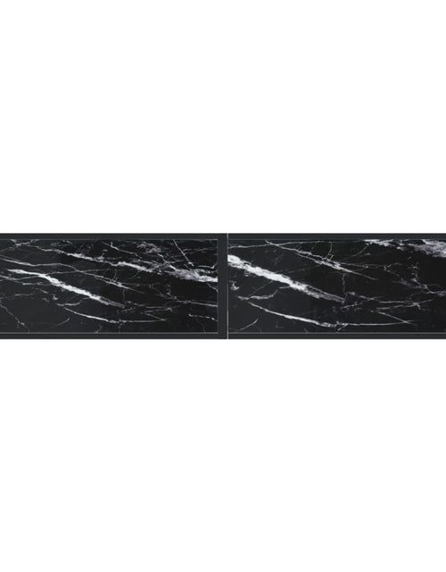 Încărcați imaginea în vizualizatorul Galerie, Masă consolă, negru marmură, 180x35x75,5 cm, sticlă securizată
