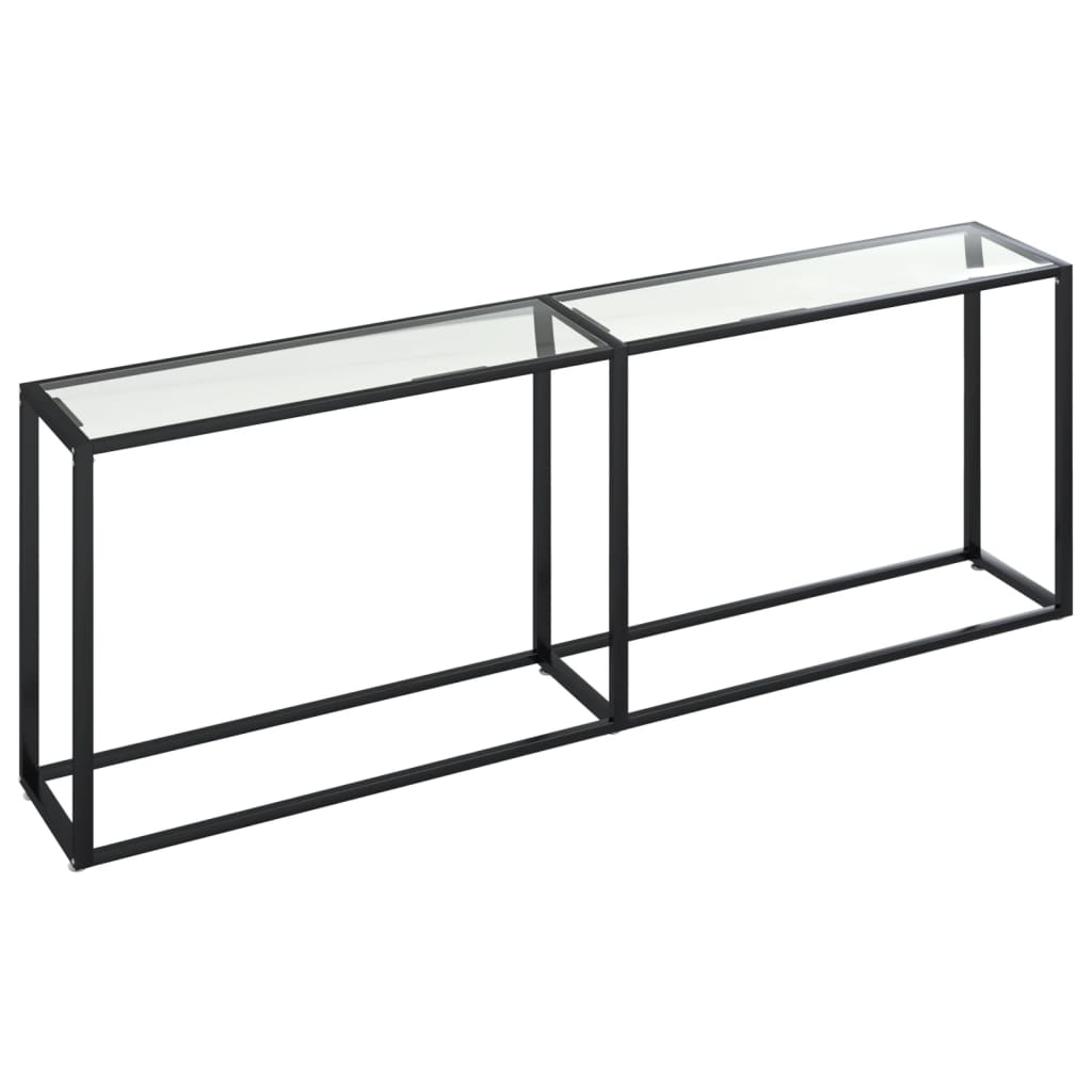 Masă consolă, transparent, 220x35x75,5 cm, sticlă securizată