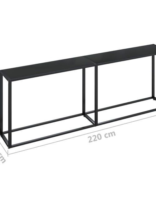 Загрузите изображение в средство просмотра галереи, Masă consolă, negru, 220x35x75,5 cm, sticlă securizată
