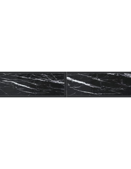 Загрузите изображение в средство просмотра галереи, Masă consolă, negru marmură, 220x35x75,5 cm, sticlă securizată
