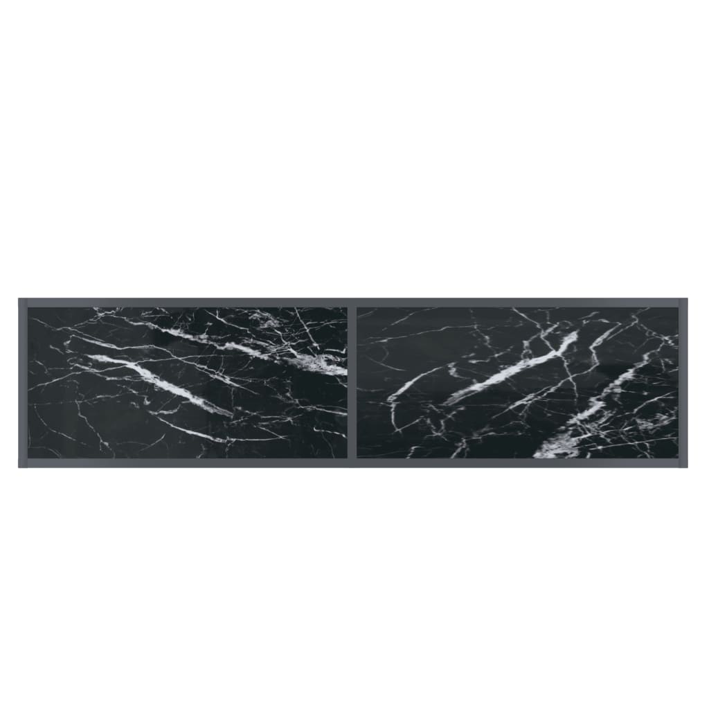 Masă consolă, negru, 140x35x75,5 cm, sticlă securizată